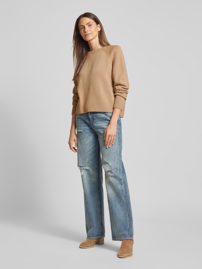 Weekend Max Mara Gebreide pullover met ribboorden, model 'GABBIA' Camel - 1