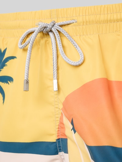 Zeybra Regular Fit Badehose mit Label-Patch Modell 'Surf Car' GELB 2