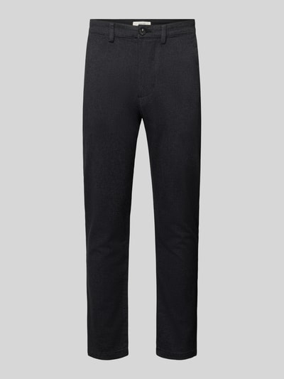 Produktfoto, schwarze Slim Fit Chino aus Baumwoll-Mix Model 'MILES' von Selected, glatte Struktur, schlichte Form, Herren Chino