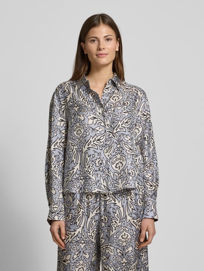 Weekend Max Mara Regular fit zijden blouse met platte kraag, model 'ENFASI' Lichtblauw - 4