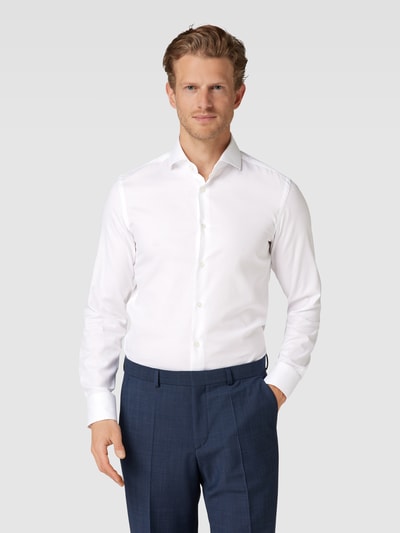 BOSS Slim fit zakelijk overhemd met kentkraag, model 'Hank' Wit - 4