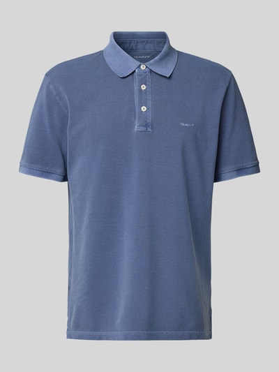 Gant Regular Fit Poloshirt von Label-Stitching Modell 'SUNFADED' Dunkelblau 2