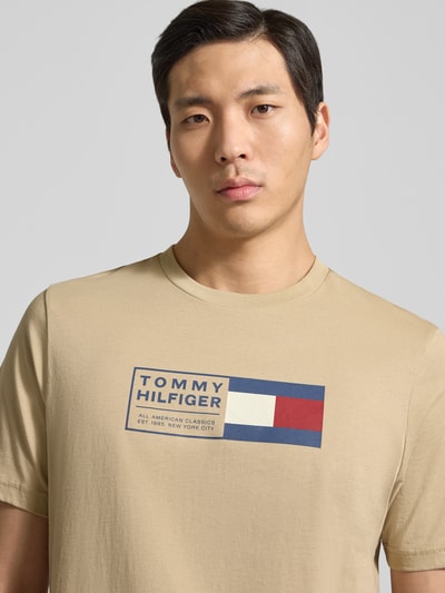 Tommy Hilfiger Regular Fit T-Shirt aus reiner Baumwolle Beige 3