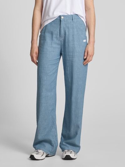 Gang Spodnie o szerokim kroju z efektem denimu model ‘Via Wide’ Jasnoniebieski 4