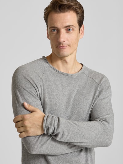 American Vintage Shirt met lange mouwen en ronde hals, model 'SONOMA' Lichtgrijs - 3