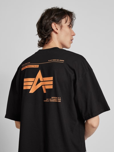 Alpha Industries T-shirt z naszywką z logo model ‘LOGO’ Czarny 3