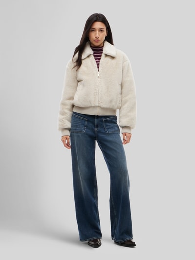 Tommy Jeans Teddyjacke mit Reißverschluss Ecru 1