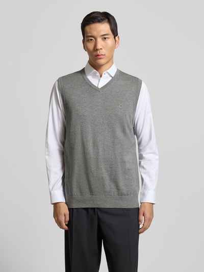 Christian Berg Men Spencer met labelstitching Middengrijs gemêleerd - 4