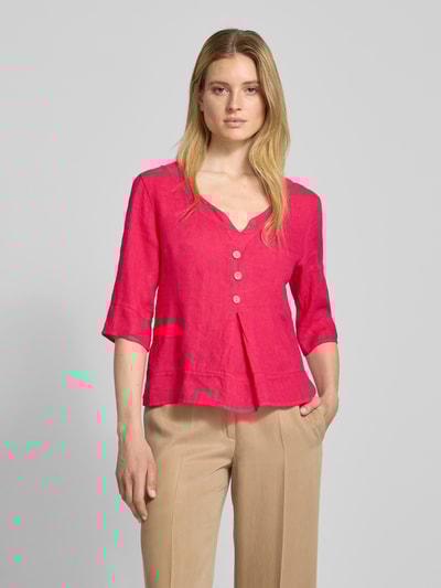 ZABAIONE Bluzka koszulowa z listwą guzikową Mocnoróżowy 4