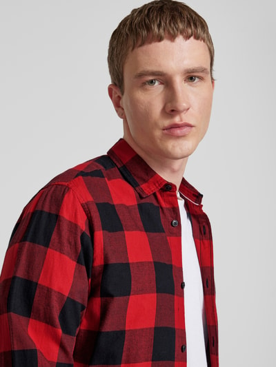 Jack & Jones Freizeithemd mit Knopfleiste Modell 'GINGHAM' Hellrot 3