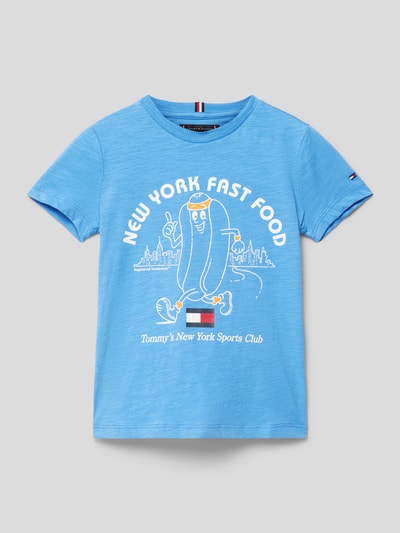 Tommy Hilfiger Teens T-shirt met labelprint, model 'FUN' Bleu - 1