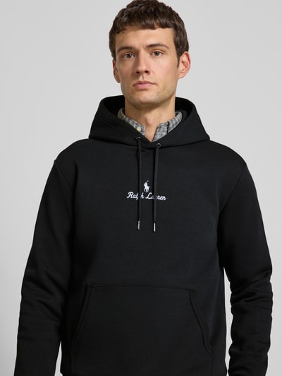 Polo Ralph Lauren Hoodie met labelstitching en kangoeroezak Zwart - 3