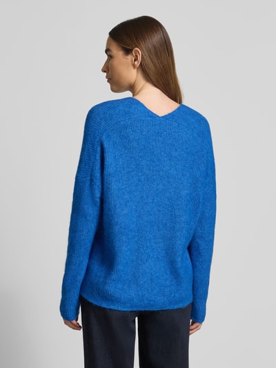 MOS MOSH Oversized gebreide pullover met ribboorden, model 'THORA' Koningsblauw - 5