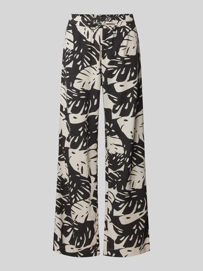 FREE/QUENT Wide leg stoffen broek met tunnelkoord, model 'Lavisco' Zwart - 2