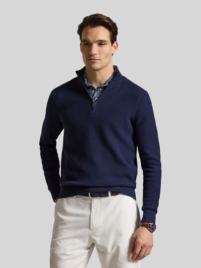 Polo Ralph Lauren Regular Fit Troyer aus Baumwoll-Mix mit Logo-Stitching Marine 4