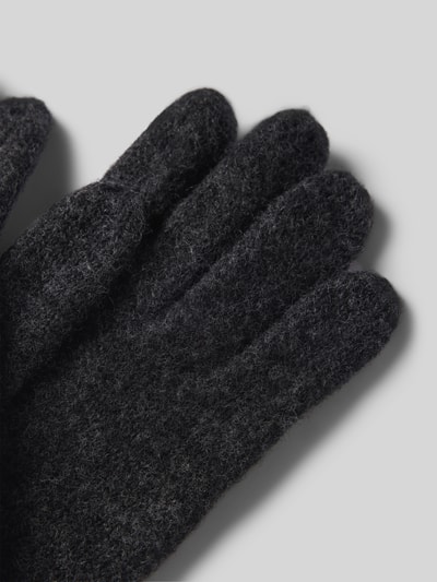 Roeckl Walkhandschuhe aus Schurwolle mit Wappen Emblem Anthrazit 3