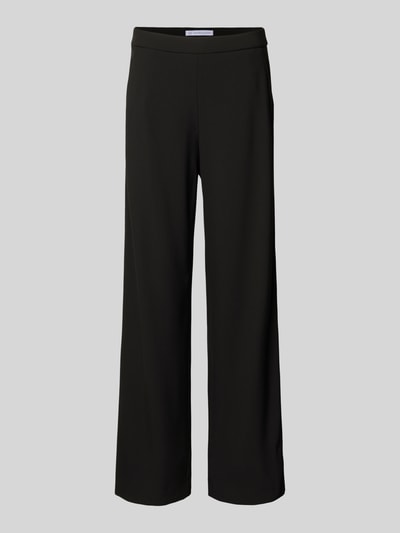 Produktfoto, Wide Leg Stoffhose mit elastischem Bund Modell 'PALINA' von Raffaello Rossi im Material-Mix mit Viskose-Anteil, Crêpe-Struktur, französische Eingrifftaschen, Gesäßtaschen, schwarz