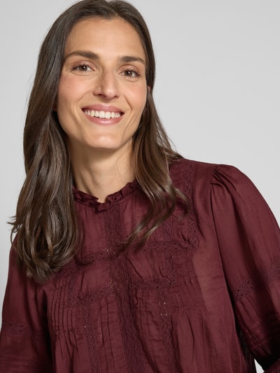 Neo Noir Bluse mit rückseitigem Knopfverschluss Modell 'Ebba' Bordeaux 3