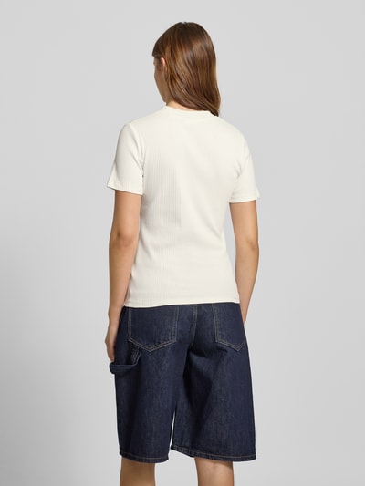 Marc O'Polo Denim T-Shirt mit Ripp-Optik Weiss 5