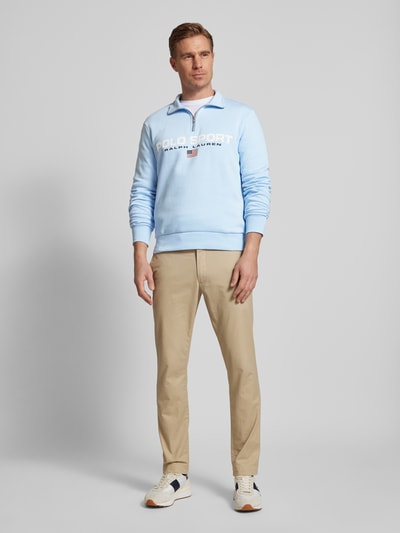 Polo Sport Sweatshirt mit Label-Print Hellblau 1