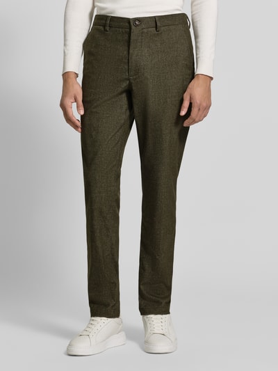 Tommy Hilfiger Slim Fit Gerade Hose aus Baumwoll-Mix mit Viskose-Anteil Modell 'DENTON' Oliv 4