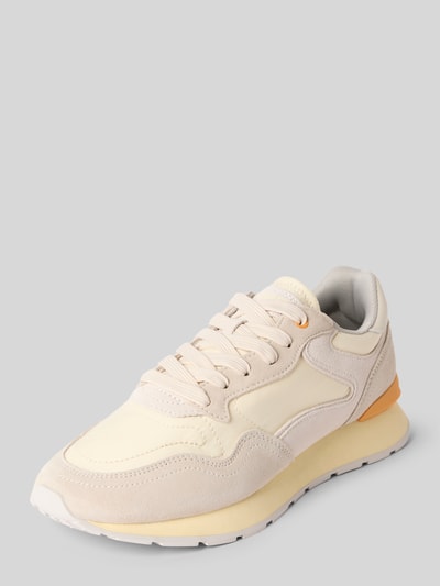 Produktfoto, Sneaker mit Logo-Prägung Modell 'City' von HOFF in Beige und Gelb, abgerundete Form, Profilsohle, Schnürverschluss, Damen Sneaker