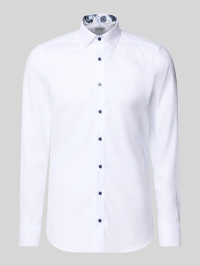 Produktfoto, Slim Fit Business Hemd aus Baumwolle mit Kentkragen von OLYMP Level Five, weiß, Knopfleiste, Kentkragen, lange Ärmel, katoen-elasthaanmix, heren business-hemd