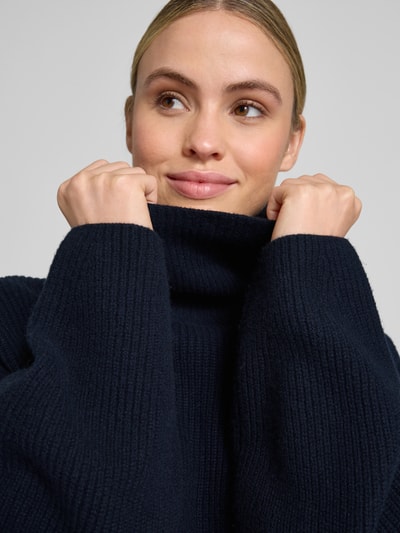 Style Icon Collection Rollkragenpullover mit Rippstrickmuster aus Wolle - curated by Maja Weyhe Dunkelblau 3