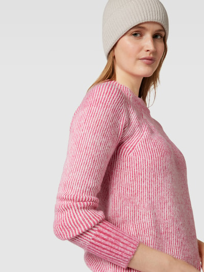 Montego Gebreide pullover met streepmotief Fuchsia gemêleerd - 3