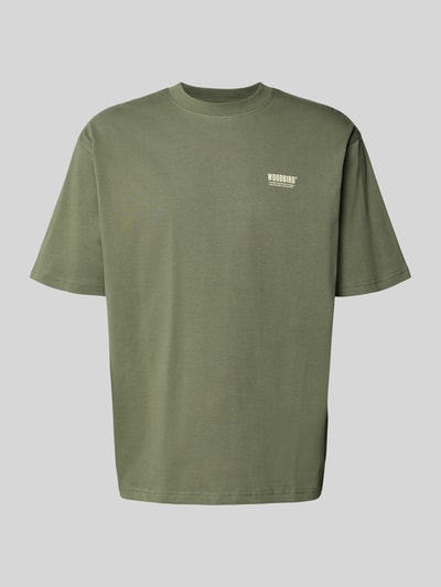 WOODBIRD T-shirt met labelprint, model 'Baine' Groen - 2