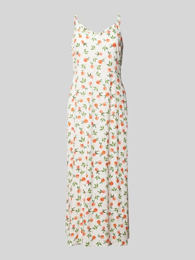 Pieces Sukienka midi z falbanami model ‘NYA’ Złamany biały 2