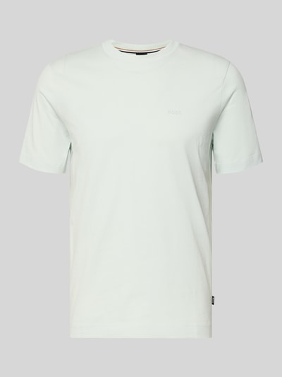 Produktfoto, Regular Fit T-Shirt aus reiner Baumwolle Modell 'THOMPSON' von BOSS in Uni-Optik, Rundhals, dezenter Label Print, glatte Textur