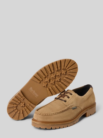 Barbour Schnürschuhe aus Veloursleder-Mix mit Baumwoll-Anteil Modell 'PAXTON APRON DERBY' Beige 4