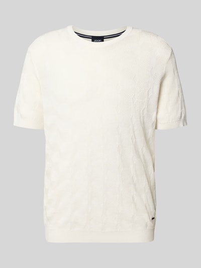 JOOP! Collection Bluzka z dzianiny z okrągłym dekoltem model ‘Mailon’ Złamany biały 2