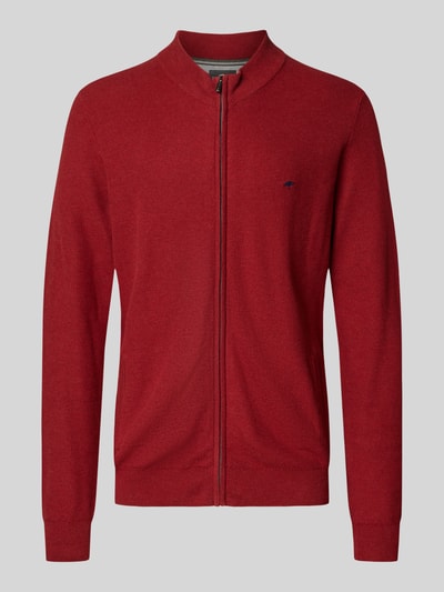 Fynch-Hatton Gebreid jack met logostitching Donkerrood - 2