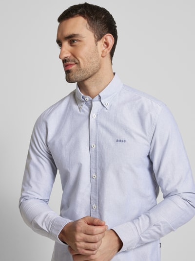 BOSS Regular Fit Business-Hemd mit Button-Down-Kragen Modell 'Roan' Marine 3