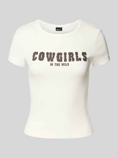 Gina Tricot T-Shirt mit Statement-Print Weiss 2