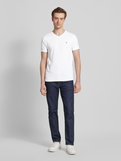 Gant Regular Fit T-Shirt mit Label-Stitching Weiss 1