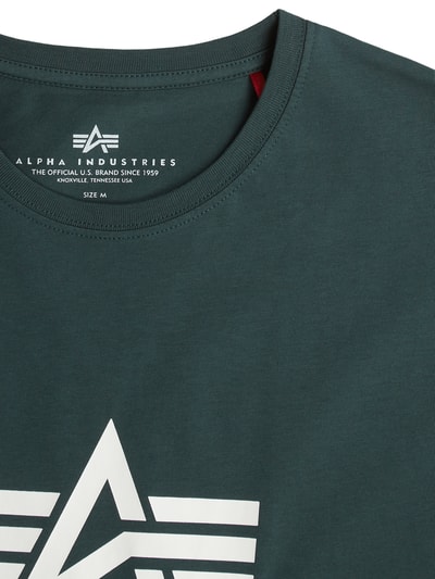 Alpha Industries T-Shirt mit Label-Print Modell 'BASIC' Smaragd 2