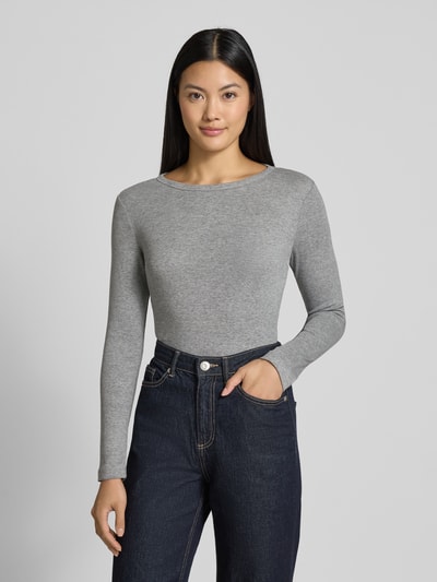 s.Oliver RED LABEL Shaped fit shirt met lange mouwen van een mix van katoen en viscose Lichtgrijs gemêleerd - 4