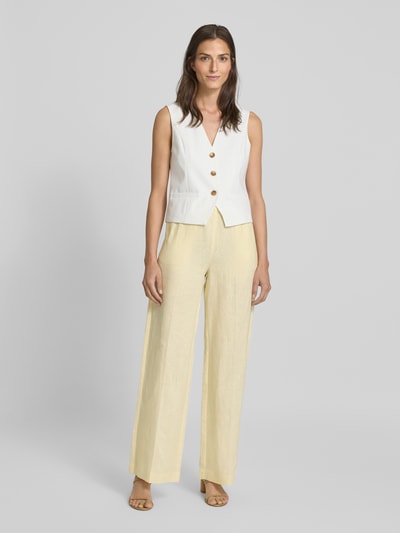 MANGO Stoffhose mit elastischem Bund Modell 'ALADA' Hellgelb 1