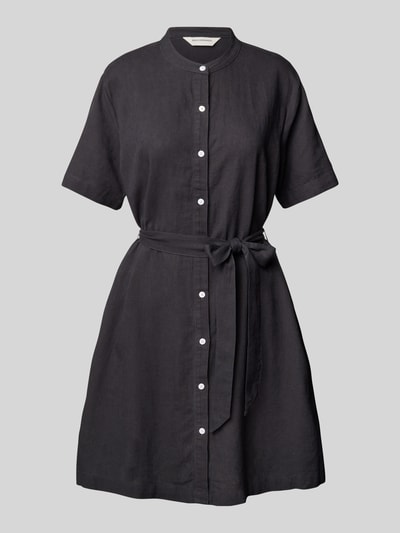 MSCH Copenhagen Knielanges Leinenkleid mit Stehkragen Modell 'Pennie Ginia' Anthrazit 2