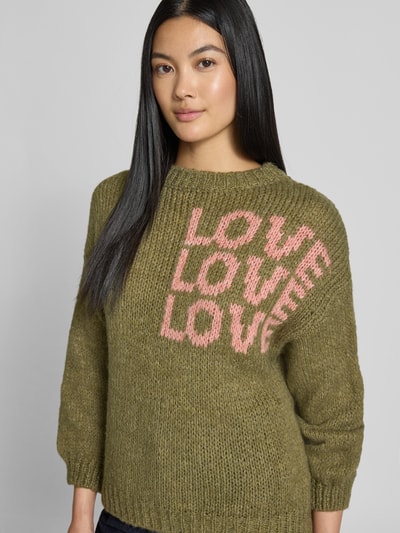 ZABAIONE Relaxed fit pullover met viscose, model 'Dela' Kaki - 3