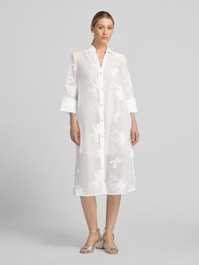 s.Oliver BLACK LABEL regular fit blouse met lange mouwen met gebloemd-stitching Offwhite - 4
