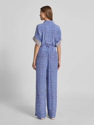 LOLLYS LAUNDRY Jumpsuit van viscose met strikceintuur, model 'Mathilde' Koningsblauw - 5