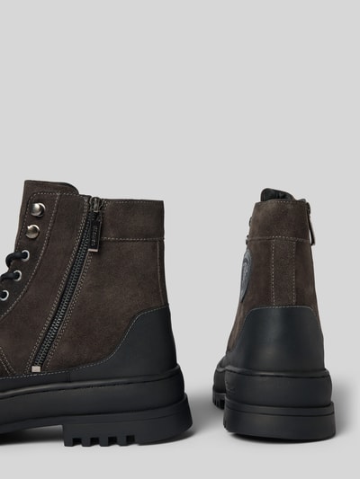 Blauer USA Buty ze skóry model ‘IUKA03’ Ciemnobrązowy 2