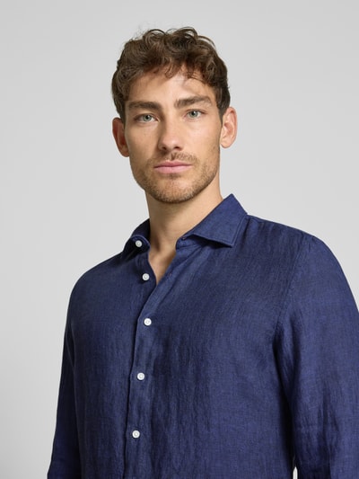 SEIDENSTICKER Slim Fit Business-Hemd aus Leinen mit Kentkragen Royal 3