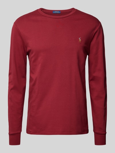 Polo Ralph Lauren Custom Slim Fit Longsleeve mit Rundhalsausschnitt Bordeaux 2