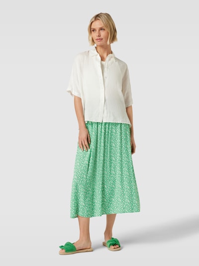 Saint Tropez Midirok met all-over bloemenmotief, model 'Inka' Groen - 1