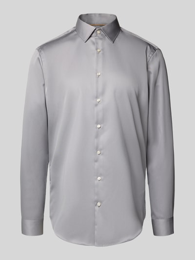 Jake*s Slim Fit Business-Hemd mit Kentkragen Silber 2